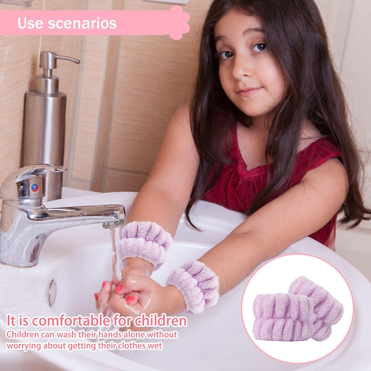 Taocar soft sweat wristbands for women and girls