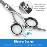 Jaasuee dog grooming scissors safely trimming hair around a pet paw outline
