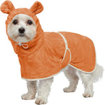 Dog Bathrobe Super Absorbent Towel Robe - Microfiber Bath Towels Fast Drying Coat for Dogs, Cute Dogs Clothes Adjustable Collar & Belly Strap Warm Keeping Hooded Dog Towel (Pink, Large) - Image 9