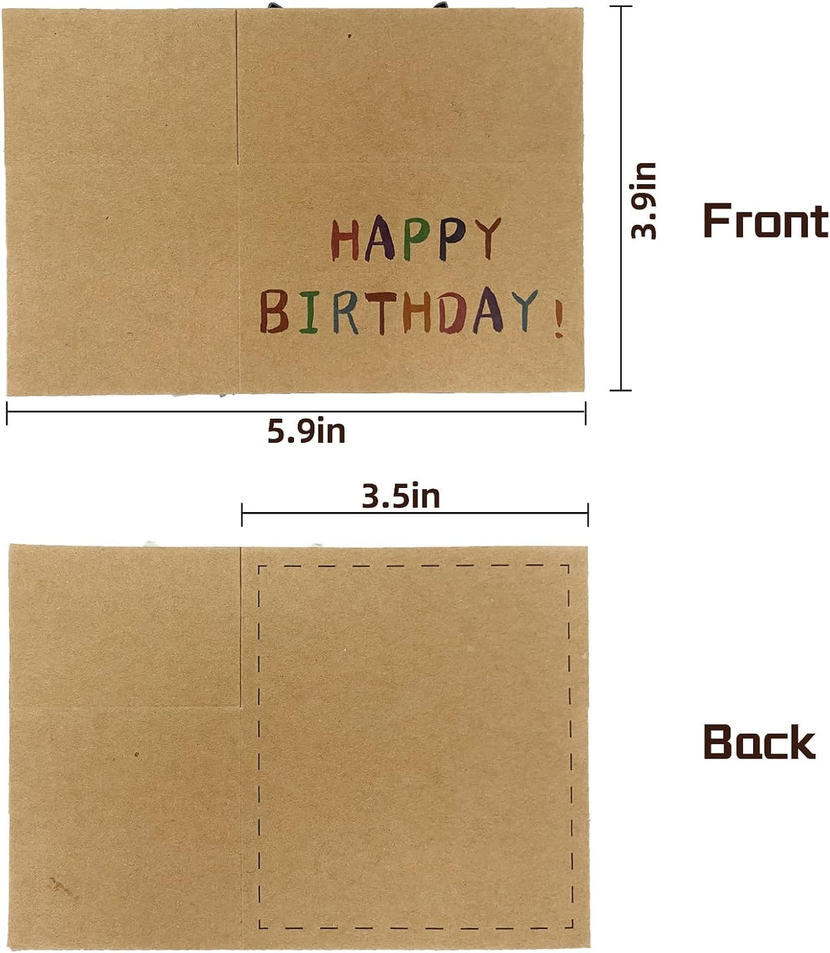 AMINORD cat birthday card blank back side for personal messages