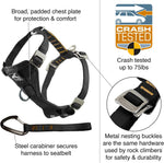 Kurgo dog harness showing steel nesting buckles and padding