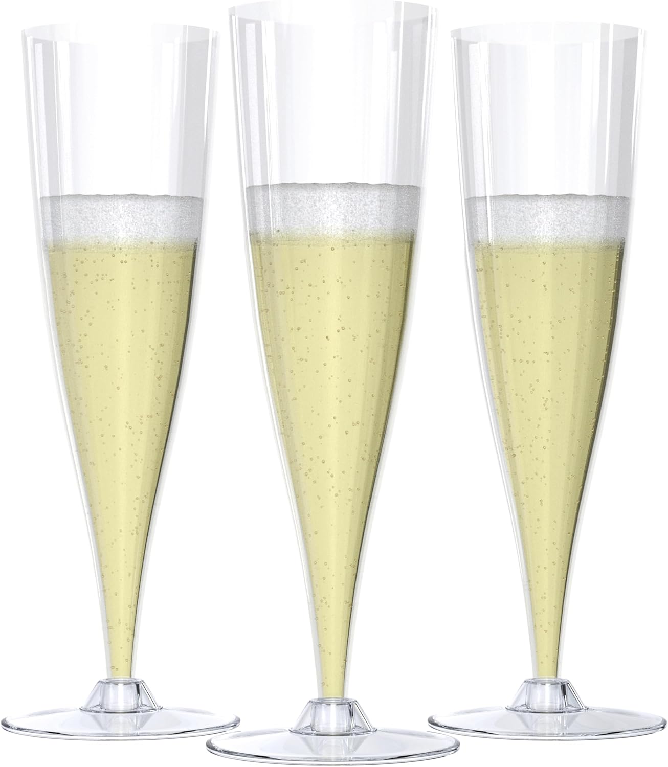 Mindful Design - 24 Pack Disposable Clear Champagne Flutes for Parties, Weddings, Mimosa Bars - Plastic Toasting Glasses With Mimosa Glasses - Image 1