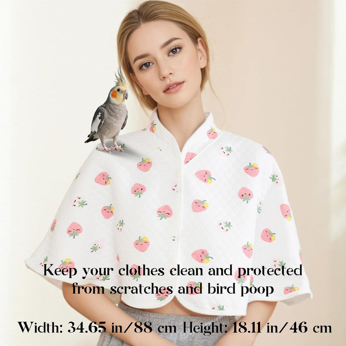 ZYPHOLIE washable bird handling cape showing reinforced stitching around edges