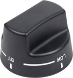 Installed black thermostat bake knob on gas range panel
