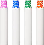 JOLLY PARTY 5 Ounce Paper Cups front view of multicolor striped disposable cups.