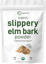 Micro Ingredients Organic Slippery Elm Bark Powder front view pouch packaging