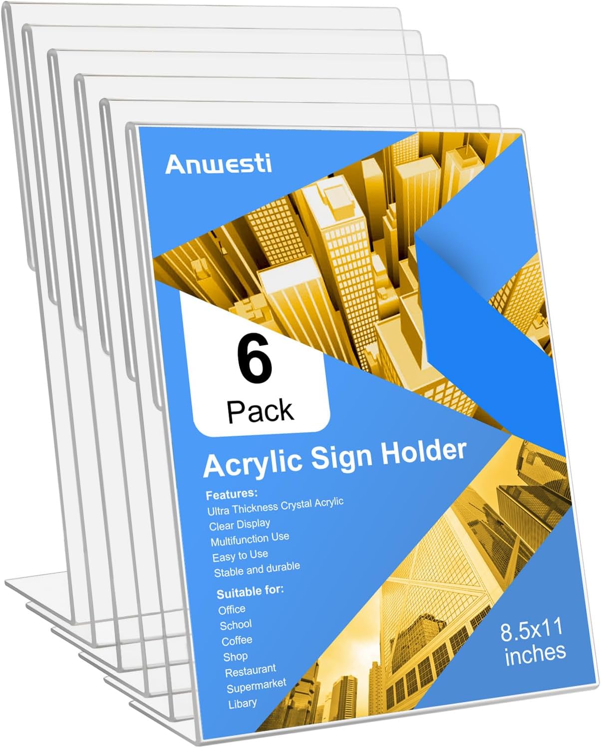 Anwesti acrylic sign holder front view