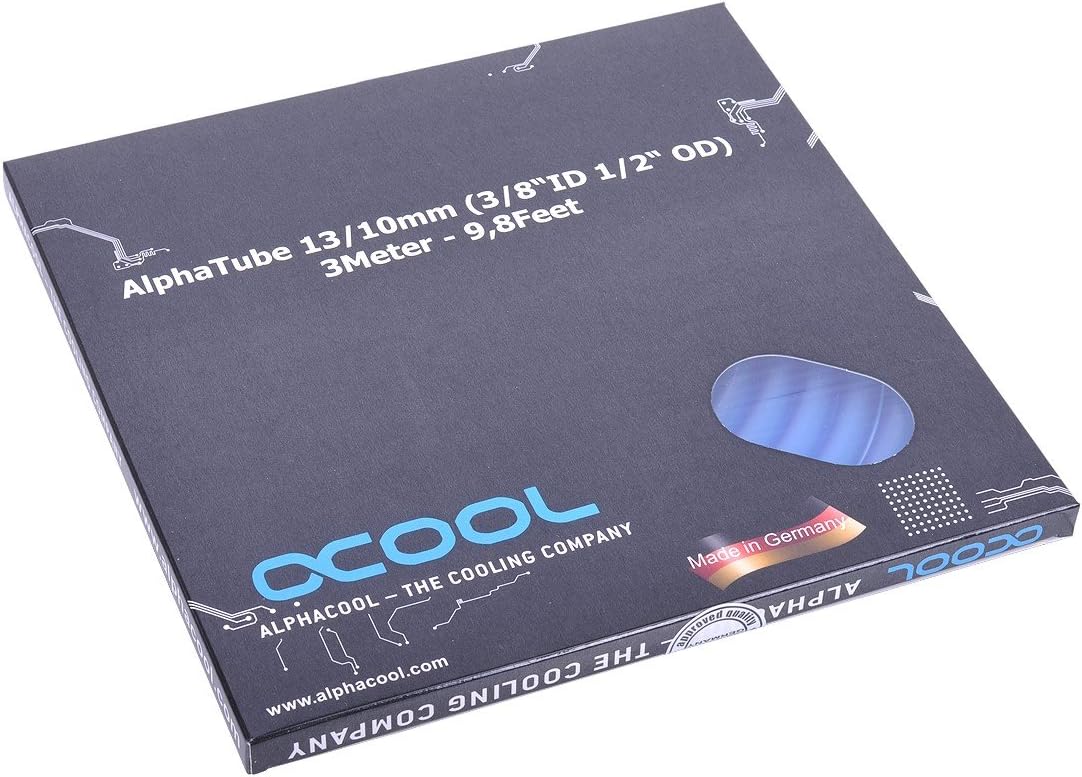 Alphacool AlphaTube HF UV Blue Tubing front view retail box