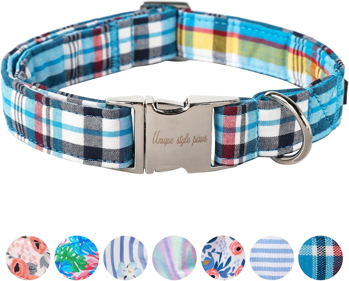 Dog Collar Metal Buckle Blue Stripe Collar Gift Durable Cute Collar for Small Medium Large Boys Girls Dogs - Image 12