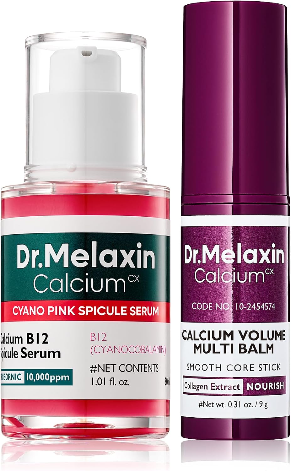 Dr. Melaxin Multi-Care Duo Set featuring serum and balm stick.
