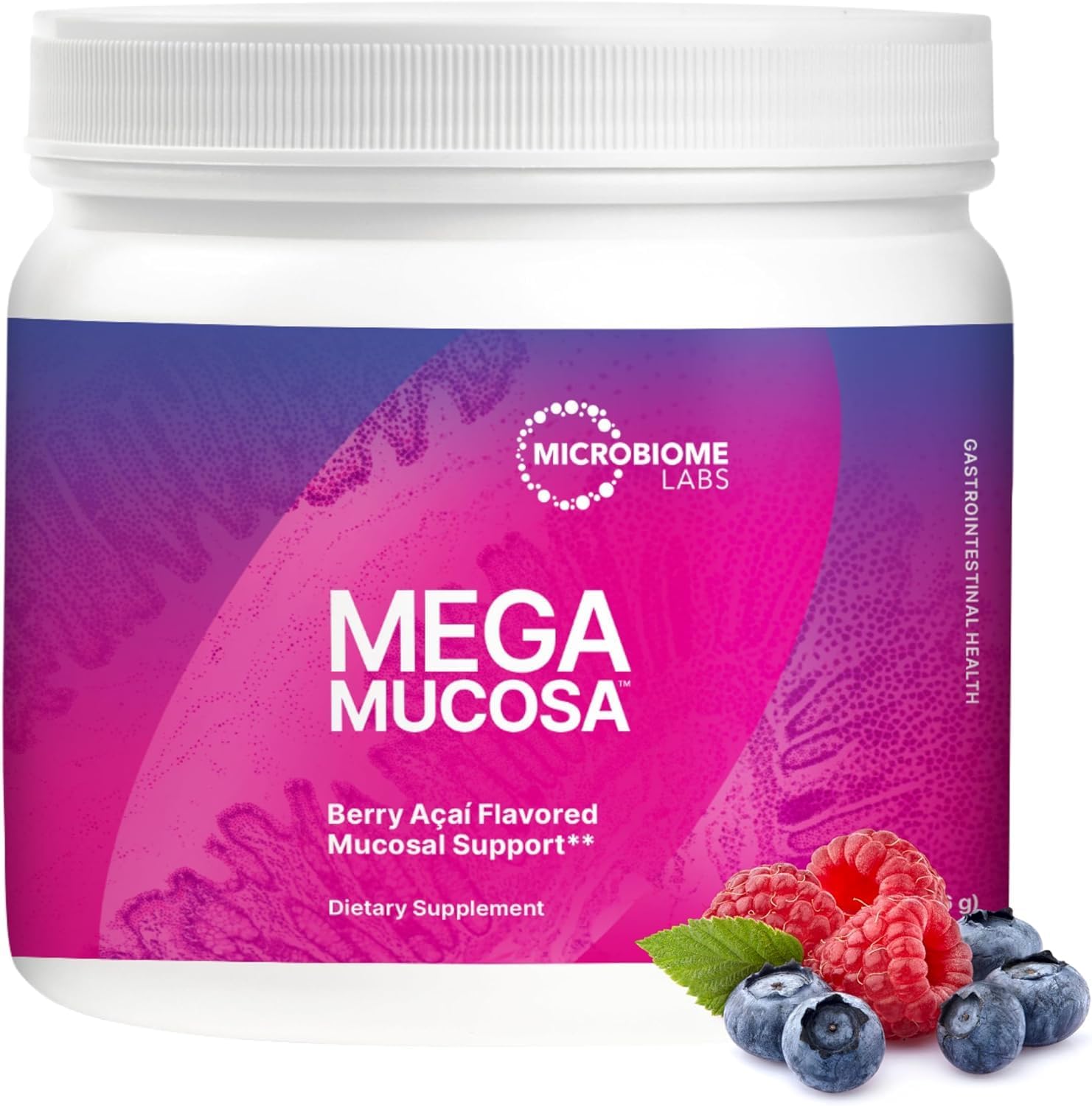 Microbiome Labs MegaMucosa gut health powder front view packaging