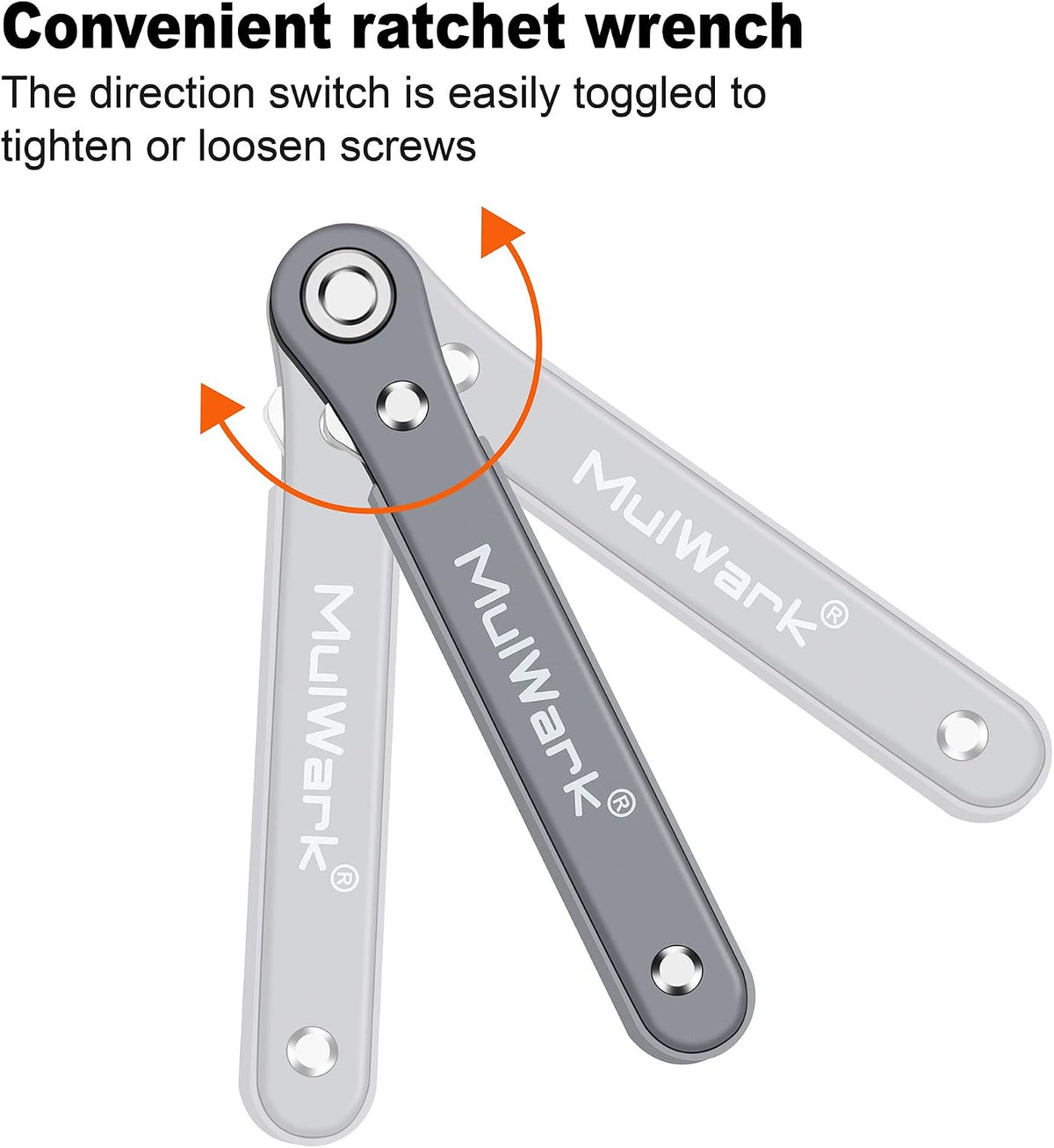 MulWark ratcheting screwdriver showing 16-tooth reversible drive mechanism
