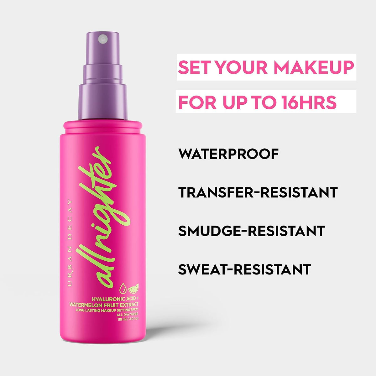 Urban Decay dewy setting spray pump and nozzle detail
