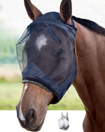 Harrison Howard CareMaster Horse Fly Mask Large Eye Space Standard Black Small Pony - Image 9