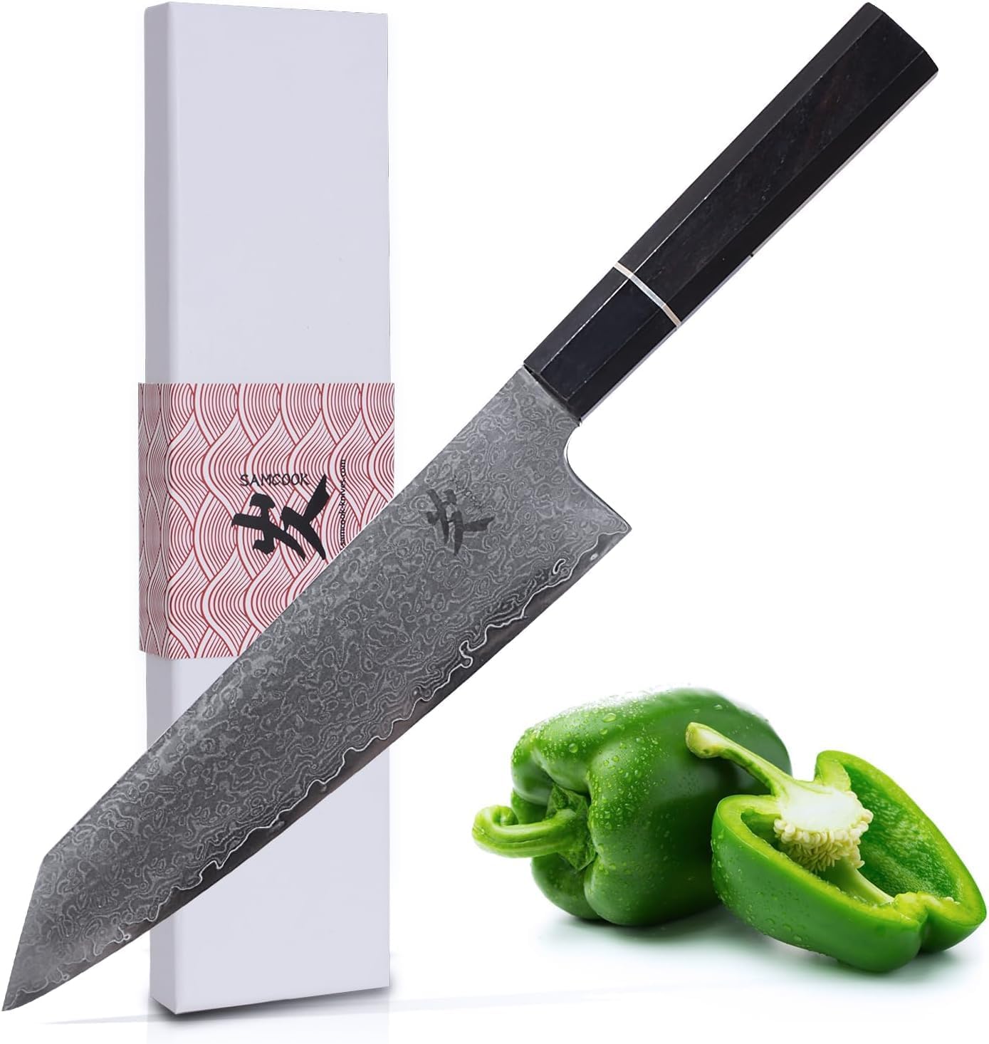 SAMCOOK Kiritsuke chef knife front view professional sharp kitchen tool