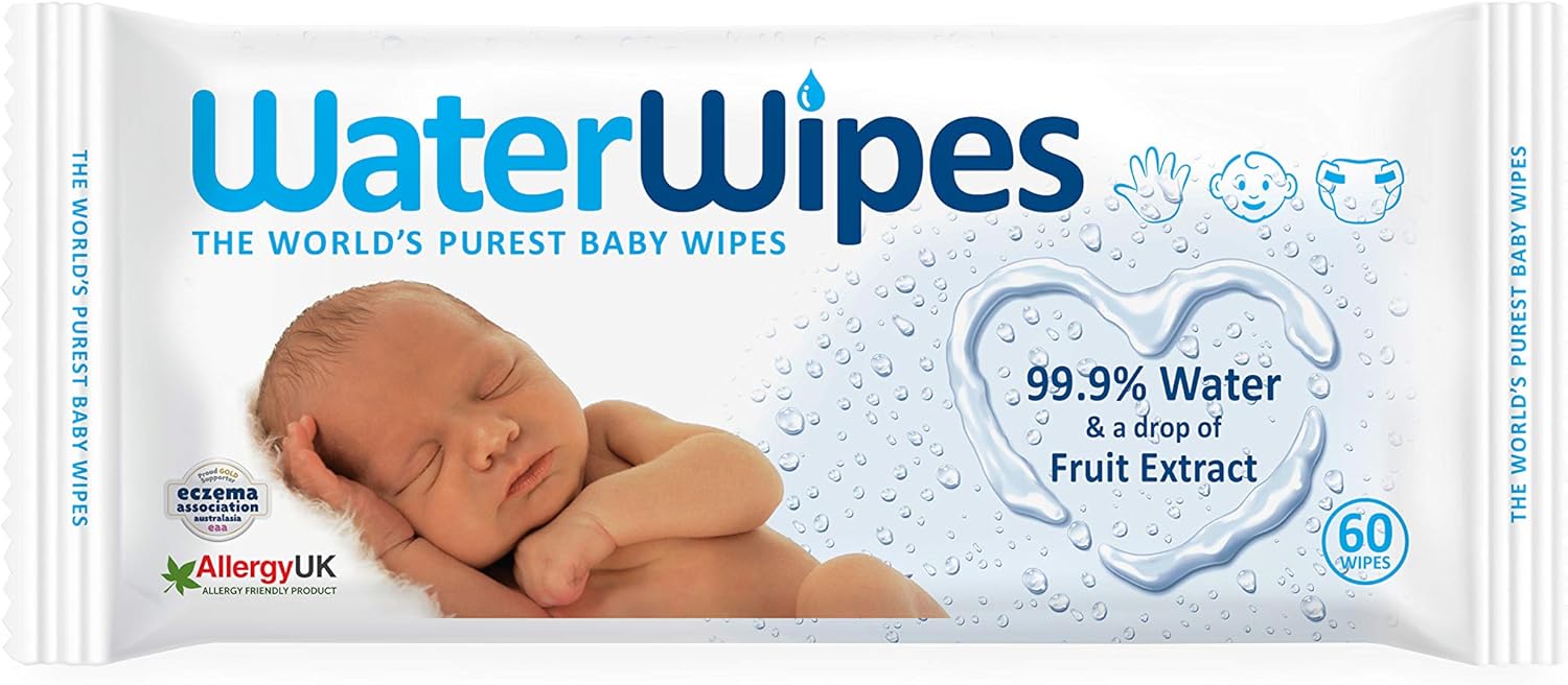 WaterWipes, Baby Wipes Pack of 60 Wipes, White - Image 1