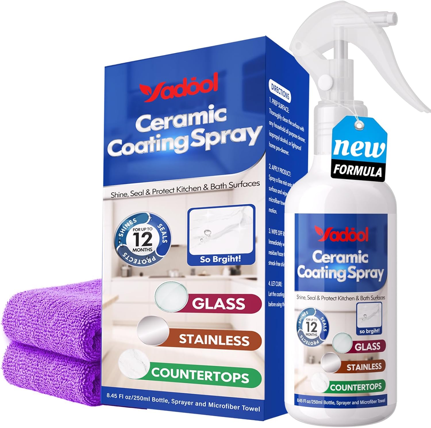 Yadool Home Ceramic Coating Spray Kit front view showing the liquid spray bottle for surface protection.