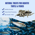 Nutritious dried fish food formula by Amzey for tropical fish and terrapins.