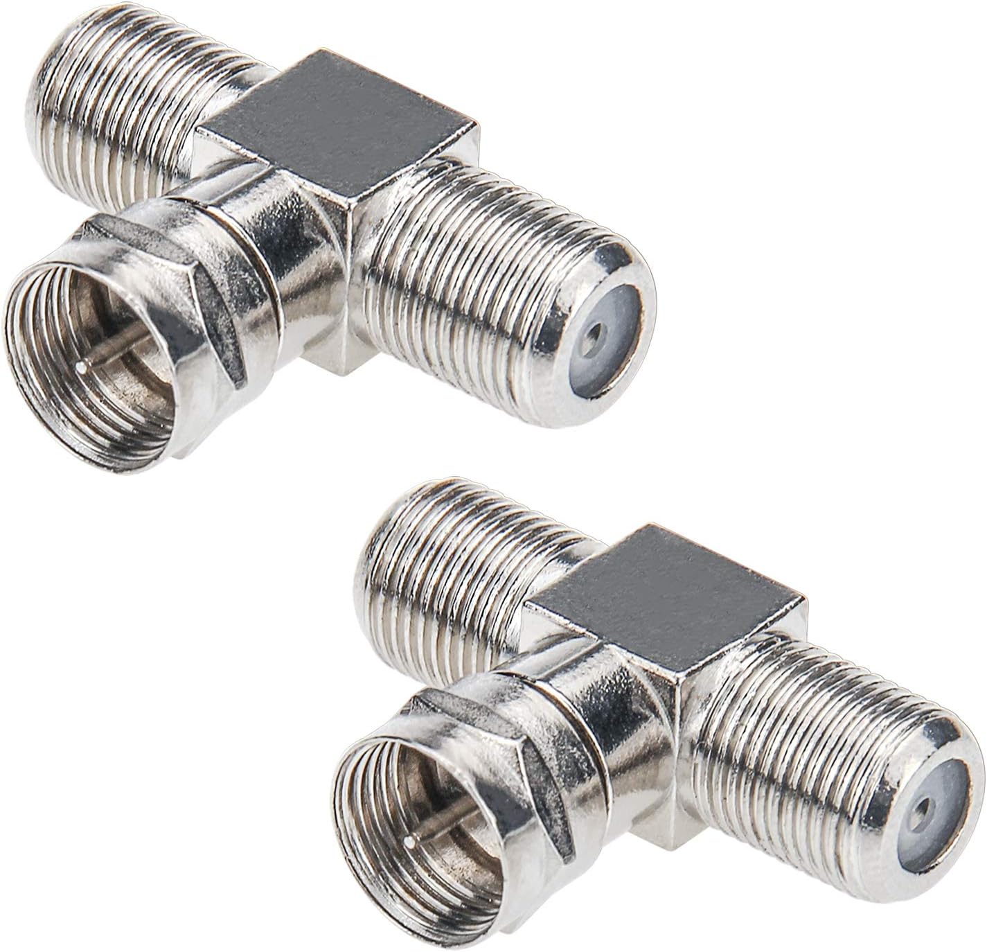 RFAdapter coaxial cable splitter front view premium T shape connector adapter
