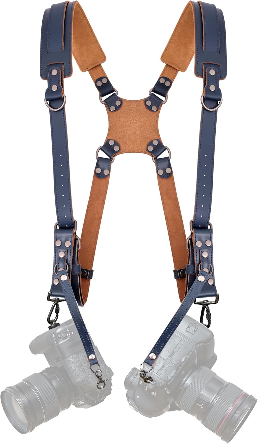 Padwa Lifestyle blue dual camera harness strap front view