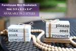 LIVDUCOT Farmhouse Mini Bathroom Sign showing reversible quote side