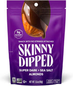 SkinnyDipped Super Dark Chocolate + Sea Salt Almonds, Vegan, Healthy Snack, Plant Protein, Gluten Free, 0.46 oz Mini Bags, Pack of 24 - Image 15