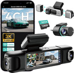 BOTSLAB G980H 4 channel dash cam front view showcasing the main touchscreen unit and compact secondary lenses