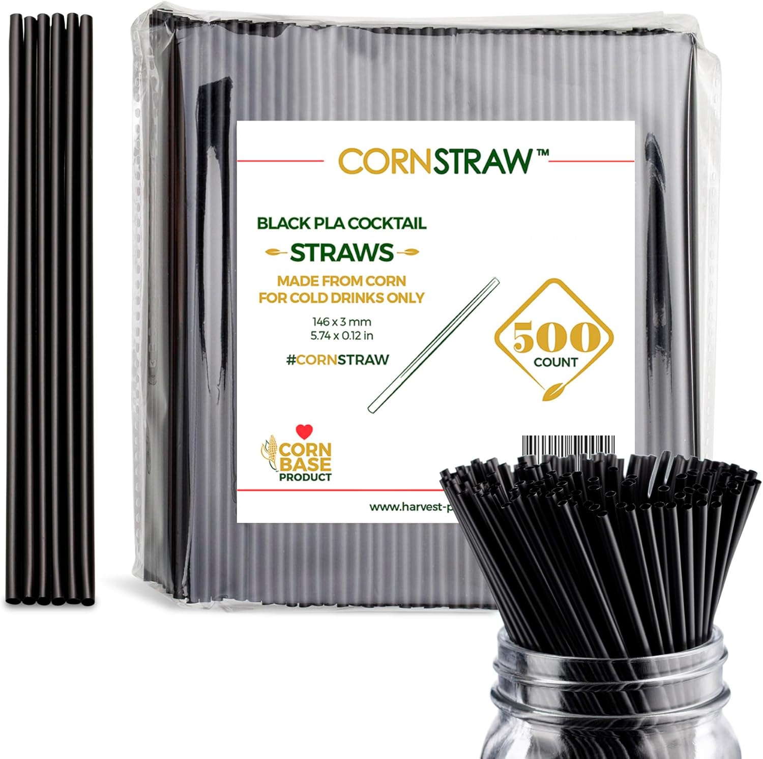 Harvest Pack 5 Inch Cocktail Straws front view