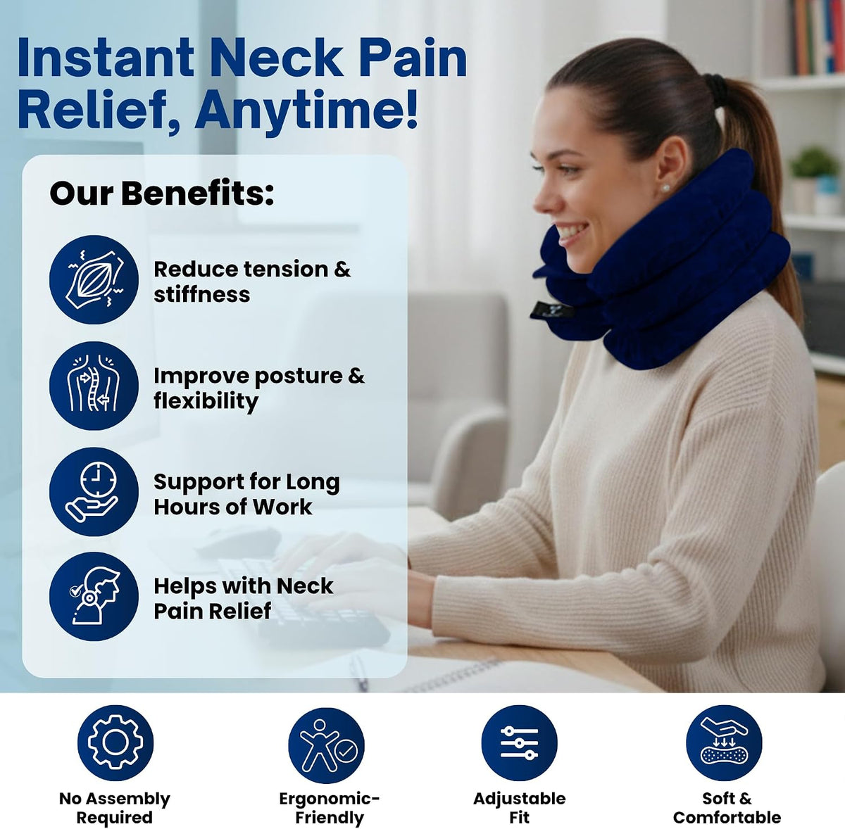 SLANA cervical support pillow side profile and adjustable straps