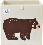 CLCROBD animal cube storage bin front view with bear design