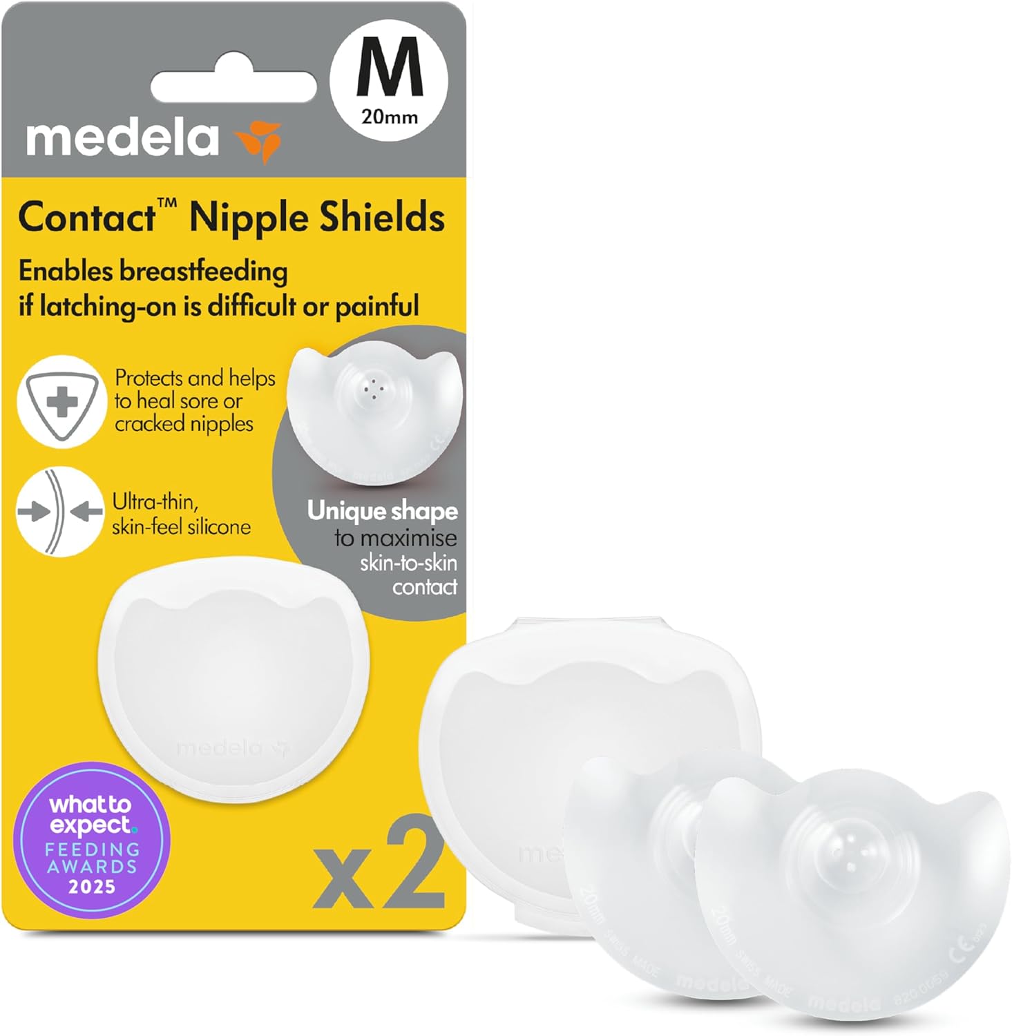 Medela Contact Nipple Shields 20mm Medium front view