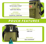 KHPR pet rewards bag showing built in poop bag dispenser on back