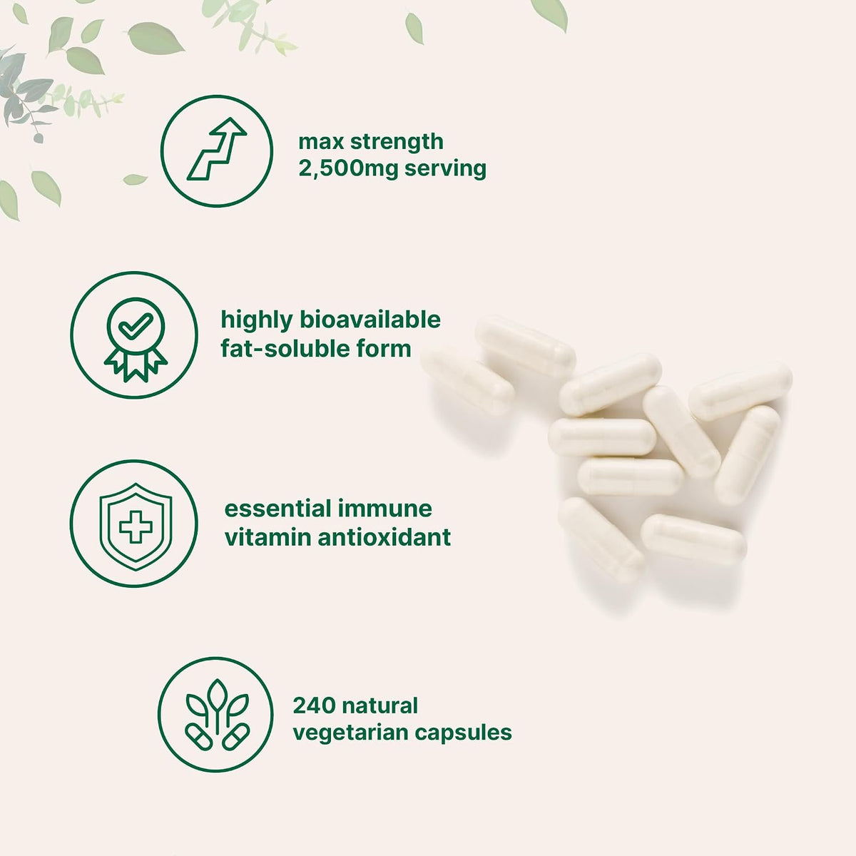 Close up view of Micro Ingredients vegetarian capsules highlighting the advanced liposomal delivery form