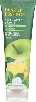 Desert Essence green apple and ginger shampoo front view bottle
