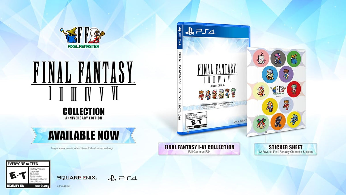 Square Enix Final Fantasy I-VI Collection Anniversary Edition PS4 back cover details