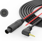 FGIEU rear camera extension cord front view showing the 33 feet coiled black automotive wire.