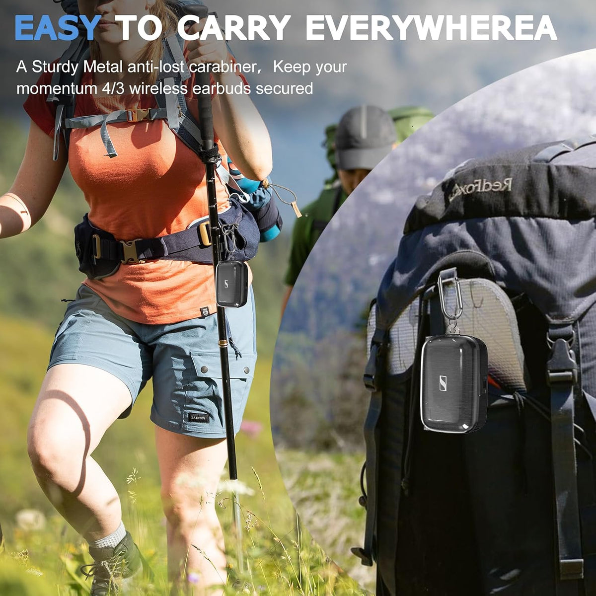 Pucgue wireless earbud protective case lifestyle angle view