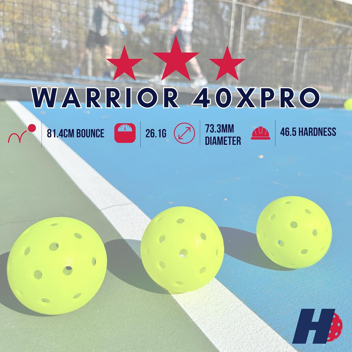 VeteranGO Hero Pickleball Warrior 40Xpro one piece plastic construction