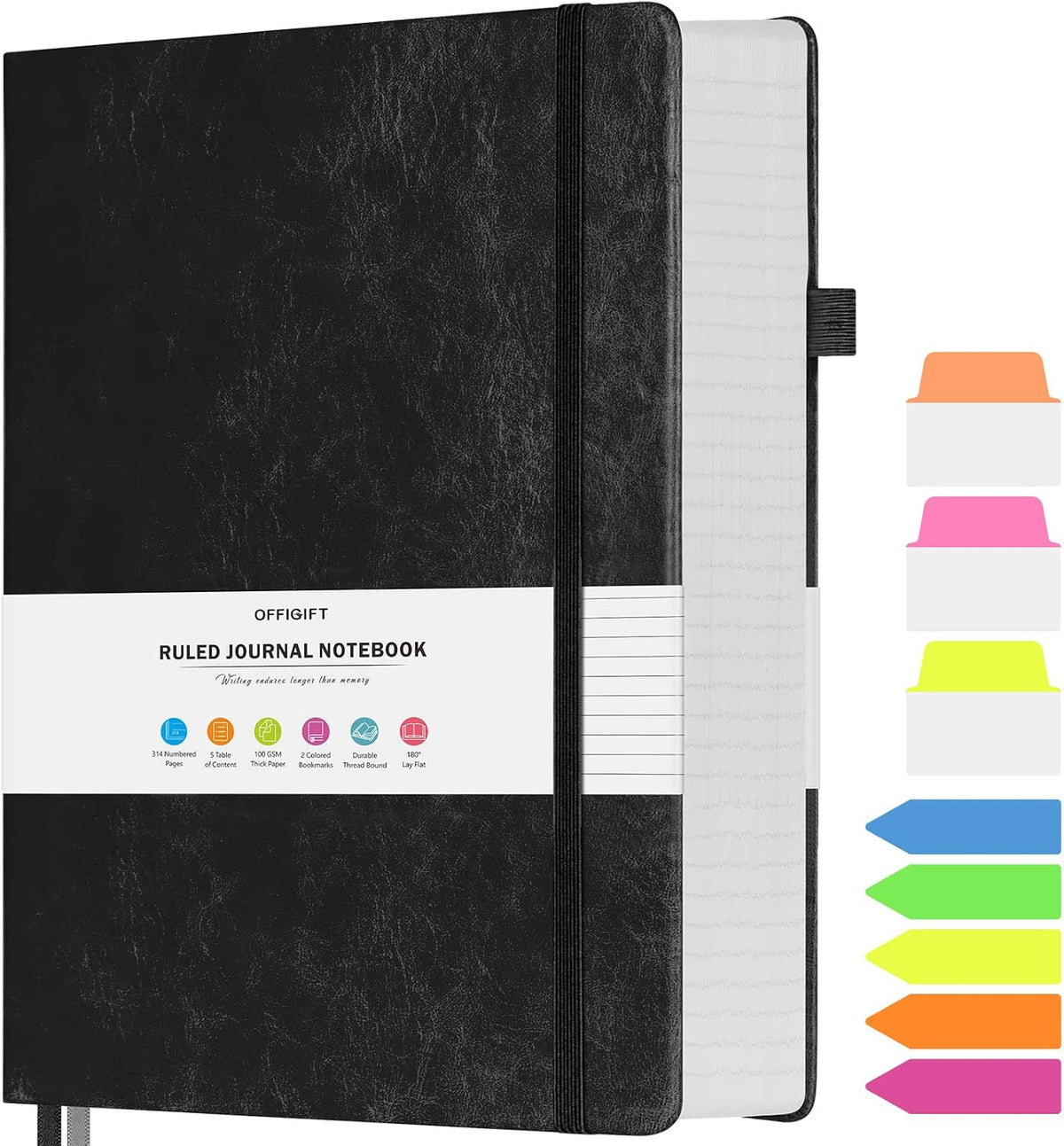 College Ruled Notebook B5, 312 Numbered Pages Diary, Lined Leather Journal | Extra-Thick with 2X Writing Space, 100gsm No Bleed Paper, Hardcover, Lay-Flat, for Work, School, Meeting Notes & Journaling - Image 15
