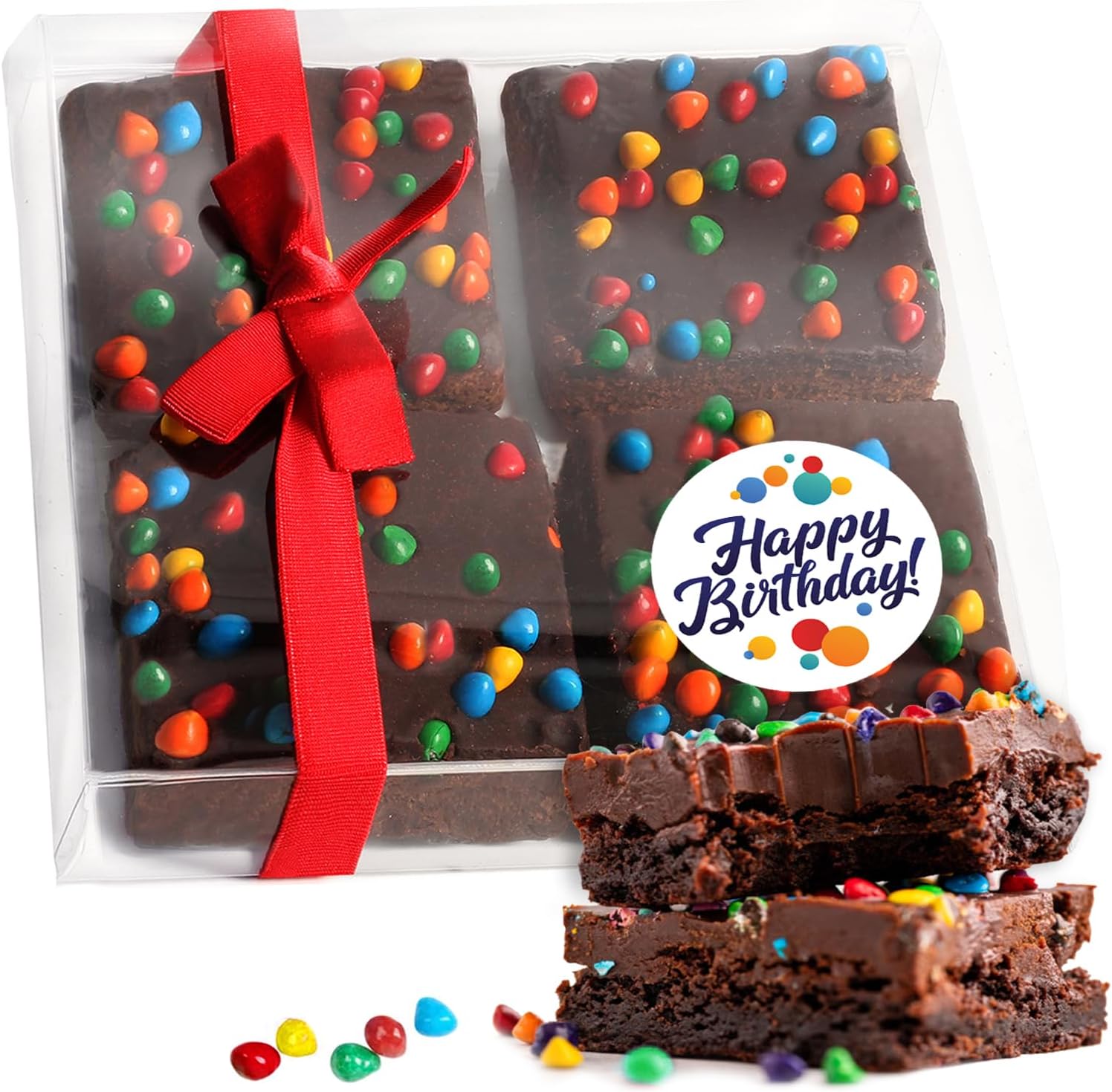 OMCookie Happy Birthday 4 Pack Brownies front view