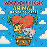 Chris Martin Mongolfiere Animali Libro da colorare front view children coloring book