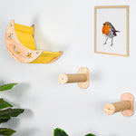 Wooden wall mounted cat furniture set installed