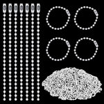 1000 pcs 3.9 in Ball Chains Keychain Tag Keychain Ball Chain Bulk,Beaded Chain Connector Chains for Keychains,Dog tag Chain Key Chain Links,Silver Nickel Plated Metal 2.4mm Ball Bead Chains - Image 11