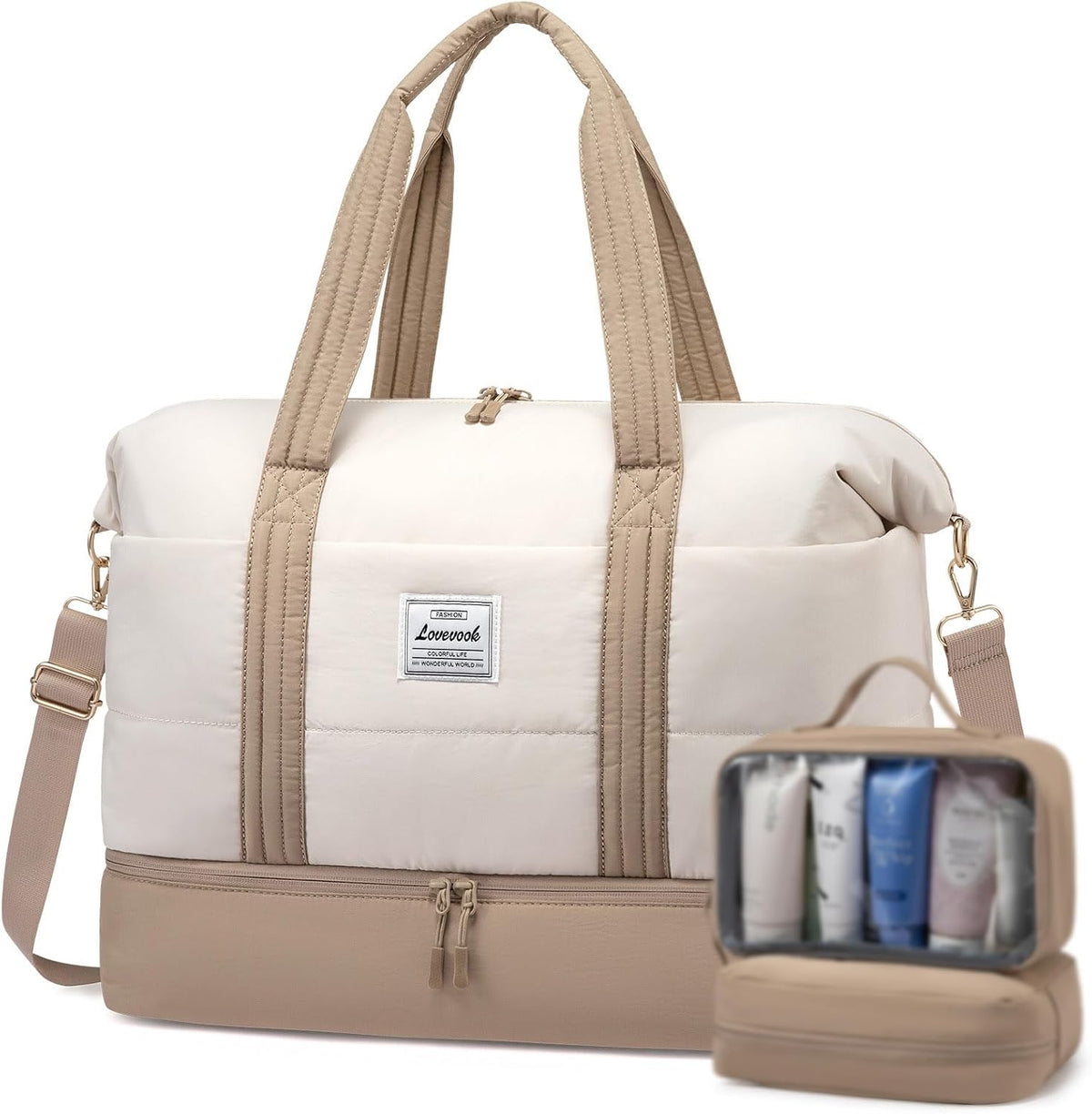 LOVEVOOK Travel Duffle Bag,Weekender Bags for Women with Shoe CompartmentCarry on Overnight Bag with Toiletry Bag,Gym Duffel Bag with Wet Pocket, Hospital Bags for Labor and Delivery - Image 10