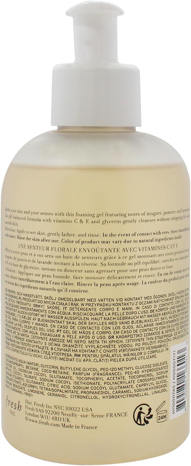 Fresh Lily Jasmine body wash 10 ounce container label