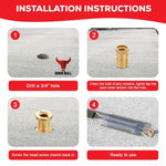 Heavy-duty inground pool safety cover anchors closeup