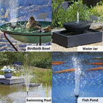 Biling solar water pump operating in backyard garden pond