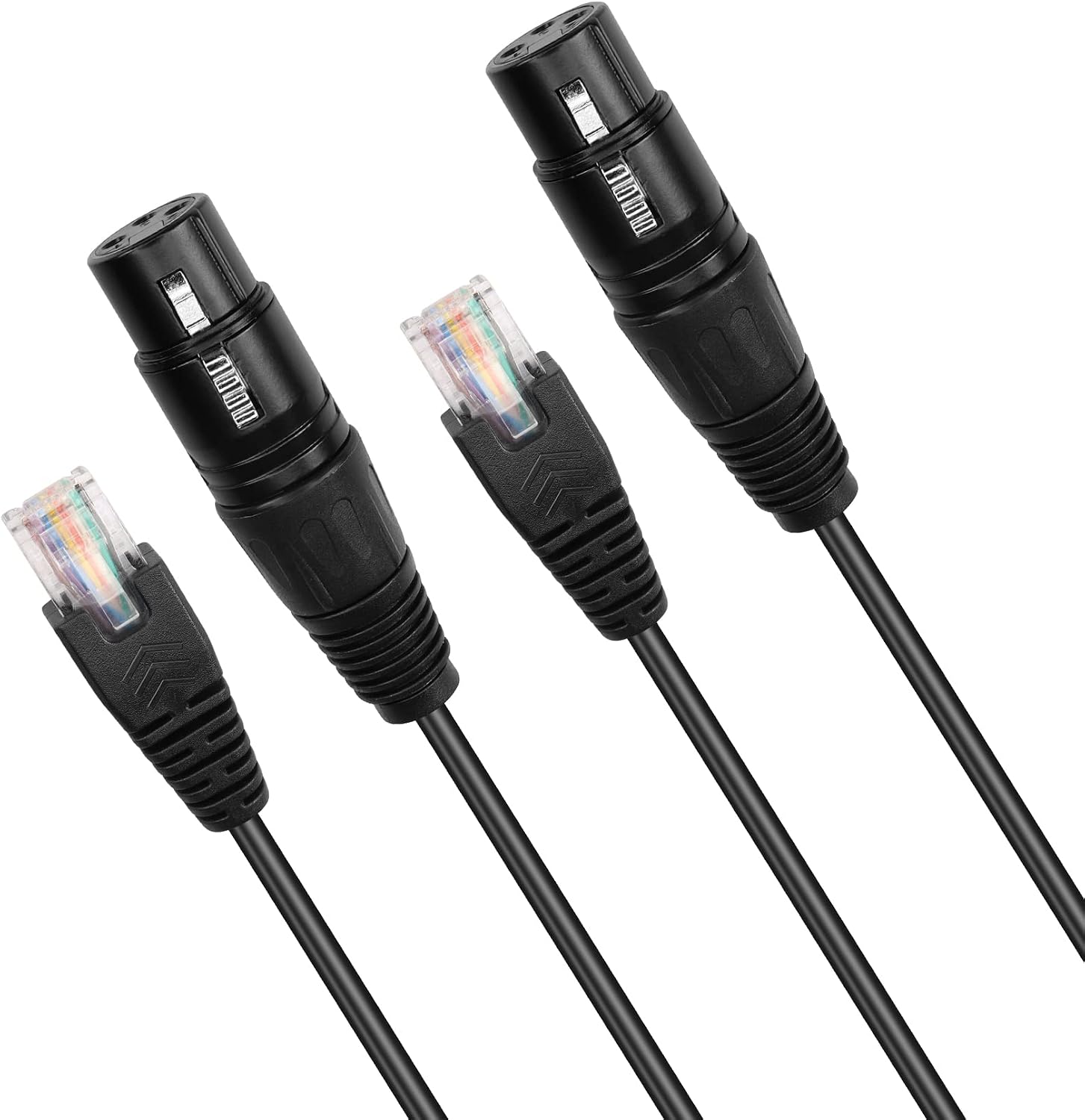 Gintooyun 3 pin XLR to RJ45 converter cable front view