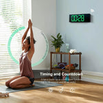 Hournor digital wall clock close up showing jumbo digits and temperature