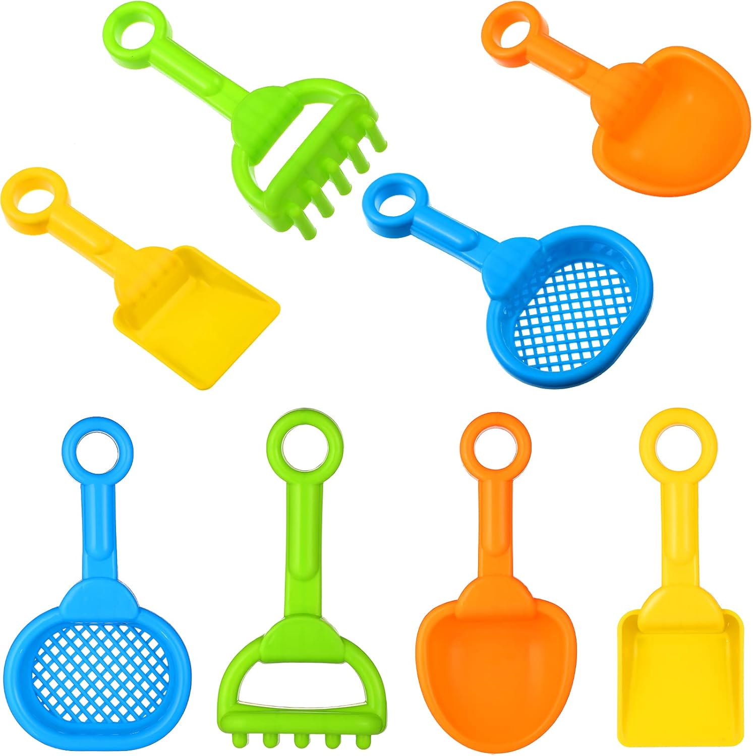 Skylety 8-piece sand shovel and rake set front view